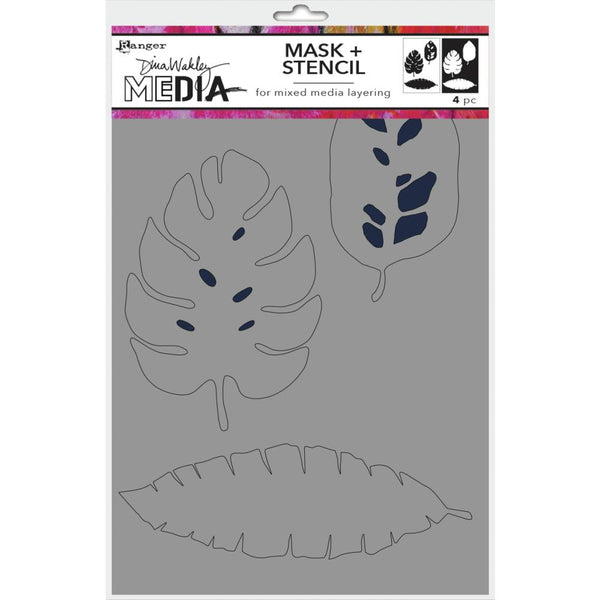 Tropical Leaf Silhouettes - Dina Wakley Media - Stencil and Masks for Visual Arts and Papercraft