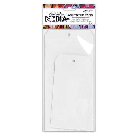 White Tags, Assorted Pack - Sizes 8 and 10 - by Dina Wakley MEdia