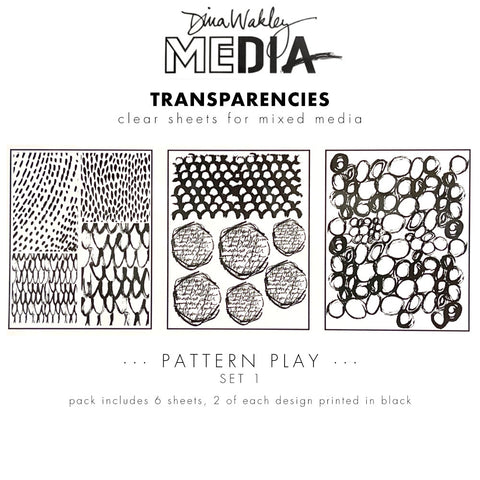 Dina Wakley Media Transparencies Pattern Play Set 2 – 6 Fogli Trasparenti 21,6x27,3 Cm Per Mixed Media E Art Journal - 2