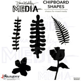Botanicals - Chipboard Shapes by Dina Wakley Media ... 5 (five) silhouette shapes of flowers and leaves.