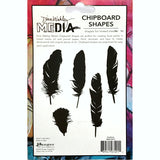 Feathers - Chipboard Shapes by Dina Wakley Media ... 5 (five) silhouette shapes of bird feathers