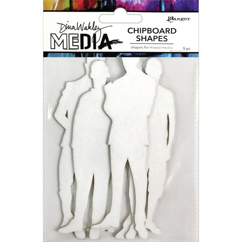 the Men - Chipboard Shapes by Dina Wakley Media ... 5 (five) people silhouettes standing in different poses and clothing styles. 1 of each design.