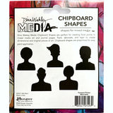 Passport Photos - Chipboard Shapes by Dina Wakley Media ... 5 (five) silhouette shapes of people's portraits at Art by Jenny