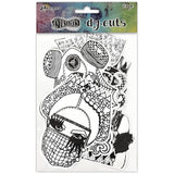 Surviving, Dylusions Creative Dy Cuts - by Dyan Reaveley ... mix and match your characters to create more art. These die cuts are printed in black outlines on white mixed media paper, neatly trimmed with a white edge, ready to use. 24 die cut pieces (8 designs, 3 of each).