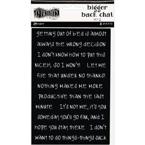 Dylusions by Dyan Reaveley Sticker Sheets - Bigger Back Chat - Set 2 Black