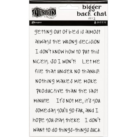 Dylusions by Dyan Reaveley Sticker Sheets - Bigger Back Chat - Set 2 White