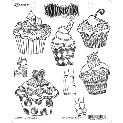 Eat Me ... rubber stamp set - Dylusions by Dyan Reaveley (DYR80237). 8 designs.