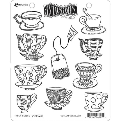 Fancy a Cuppa ... cling mounted rubber stamp set - Dylusions by Dyan Reaveley (DYR80213). 10 designs.