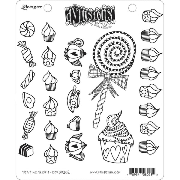 Tea Time Treats ... rubber stamp set - Dylusions by Dyan Reaveley (DYR80282). 6 designs.