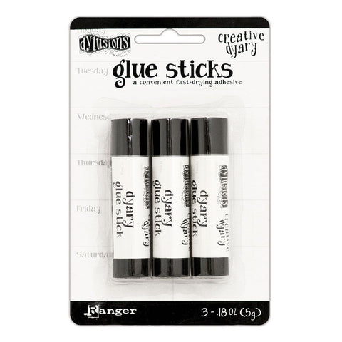 3 (three) Small Glue Sticks ... made by Ranger for Dyan Reaveley (Dylusions).   Compact and cute, this is a strong papercraft glue with a long lasting adhesion! The Ranger Mini Collage Glue Stick is a fast drying, permanent bond adhesive for paper surfaces.