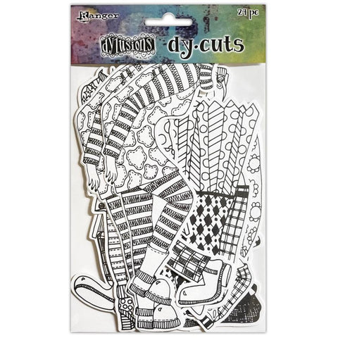 Me Bodies, Dylusions Creative Dy Cuts - by Dyan Reaveley ... mix and match your characters to create more art. These die cuts are printed in black outlines on white mixed media paper, neatly trimmed with a white edge, ready to use. 24 die cut pieces (8 designs, 3 of each).
