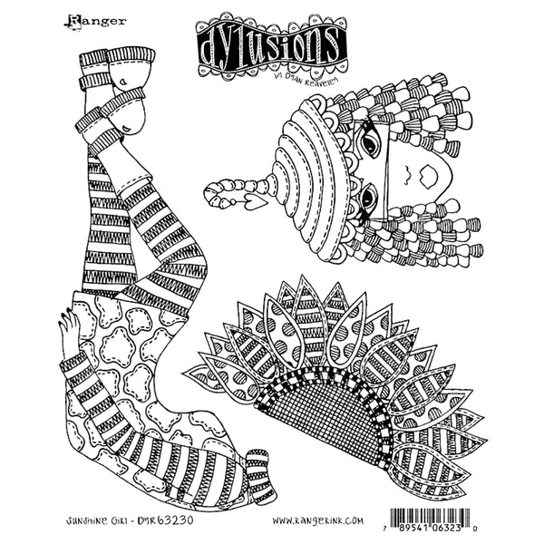 Dylusions Cling Rubber Stamps - Sunshine Girl