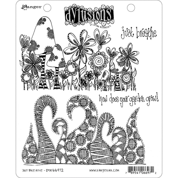 Just Breathe - 2 Large Cling Rubber Stamps ... by Dyan Reaveley of Dylusions