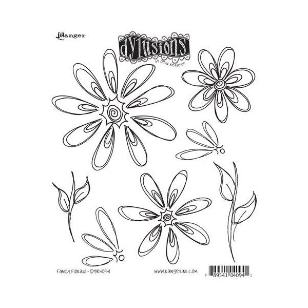 Dylusions by Dyan Reaveley Cling Stamps - Fancy Florals. Petals and other pretty elements to add to your journals and other artwork.