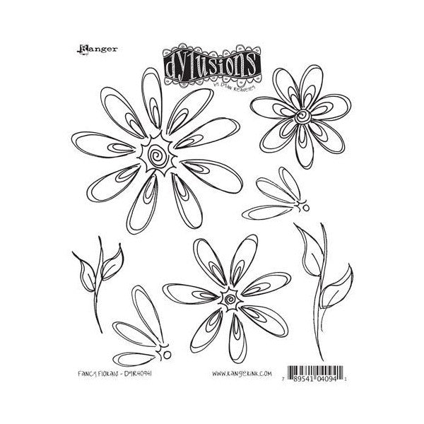 Dylusions by Dyan Reaveley Cling Stamps - Fancy Florals. Petals and other pretty elements to add to your journals and other artwork.