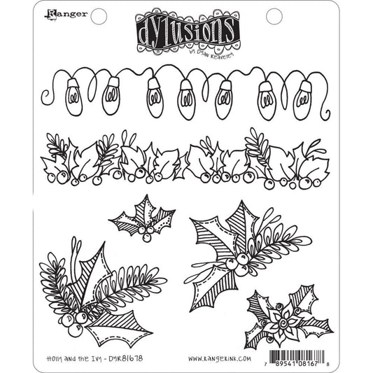 Holly and the Ivy ... rubber stamp set - Dylusions by Dyan Reaveley (DYR81678). 6 (six) designs.