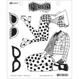 I Can See Clearly Now ... cling rubber stamps set - Dylusions by Dyan Reaveley, made by Stampers Anonymous for Ranger and Dyan.  4 (four) designs (DYR51237).  High quality deeply etched, red rubber stamps with cling foam backing, ready for arty action! Designs feature bodies and eyewear, stylish Dame Edna style glasses
