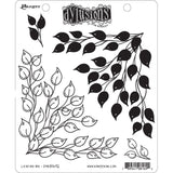 Leaf Me Be ... rubber stamp set - Dylusions by Dyan Reaveley (DYR81661). 4 (four) designs, two large corner leafy branches and two sprigs.