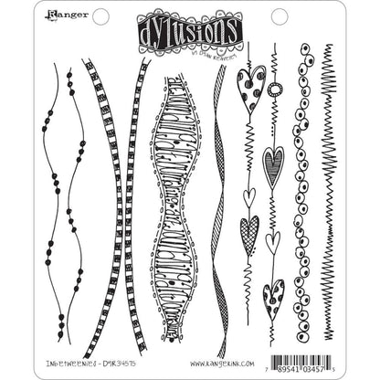 Inbetweenies ... rubber stamps by Dyan Reaveley of Dylusions.  This set includes 8 long borders and lines in a variety of doodled designs, perfect for horizontal and vertical linework.