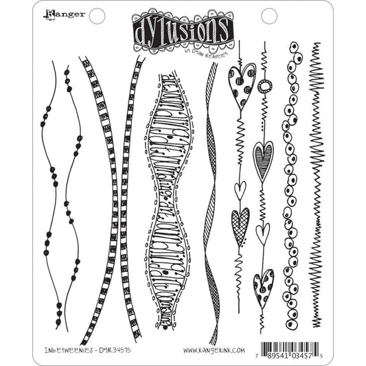 Inbetweenies ... rubber stamps by Dyan Reaveley of Dylusions.  This set includes 8 long borders and lines in a variety of doodled designs, perfect for horizontal and vertical linework.