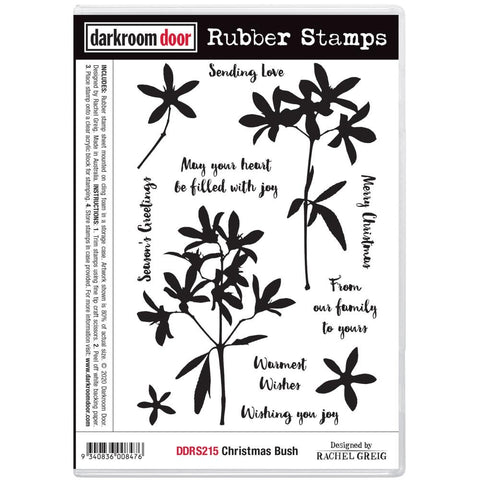 Darkroom Door Christmas Flowers and Sayings Rubber Stamp Set