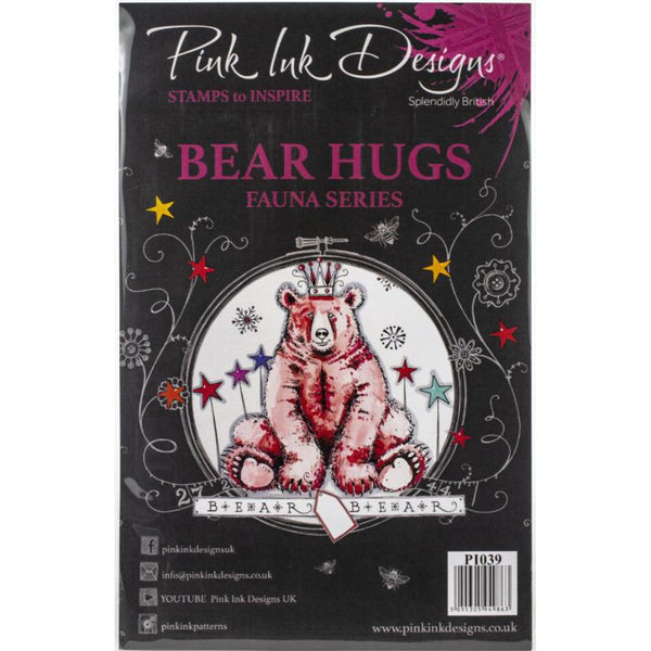cover of the Bear Hugs Pink Ink Designs Stamp Set for sale at Art by Jenny in Australia