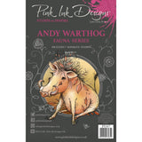 Andy Warthog - Clear Stamp Set by Pink Ink Designs of the UK ... Set of 7 (seven) clear cling stamps. Fauna Series, PI167.