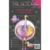 Crazy Birds - Clear Stamp Set by Pink Ink Designs of the UK ... Set of 8 (eight) clear cling stamps. Fauna Series, PI168.