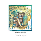 Koala-Ty Hugs - Clear Stamp Set by Pink Ink Designs ... Set of 7 (seven) clear cling stamps. Fauna Series, PI166. Example of use
