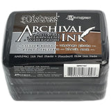 Distress Archival Ink Pad Stack ... by Tim Holtz and Ranger - Set of 4 (four)  Archival Ink full sized stamp pads in Black Soot, Ground Espresso, Vintage Photo, Hickory Smoke