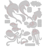 overview of the templates for Under the Sea (set 1) ... Colorize Thinlits - Die Cutting Templates by Tim Holtz and Sizzix (no. 665377)