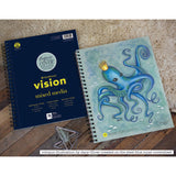 Strathmore Artist Vision Mixed Media Book with an example of an octopus illustration by Jane Oliver on the inside front cover