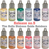image showing the colours of Set 5 of Distress Oxide Reinker Inkpad Refill from Tim Holtz and Ranger, for sale at Art by Jenny in Australia 