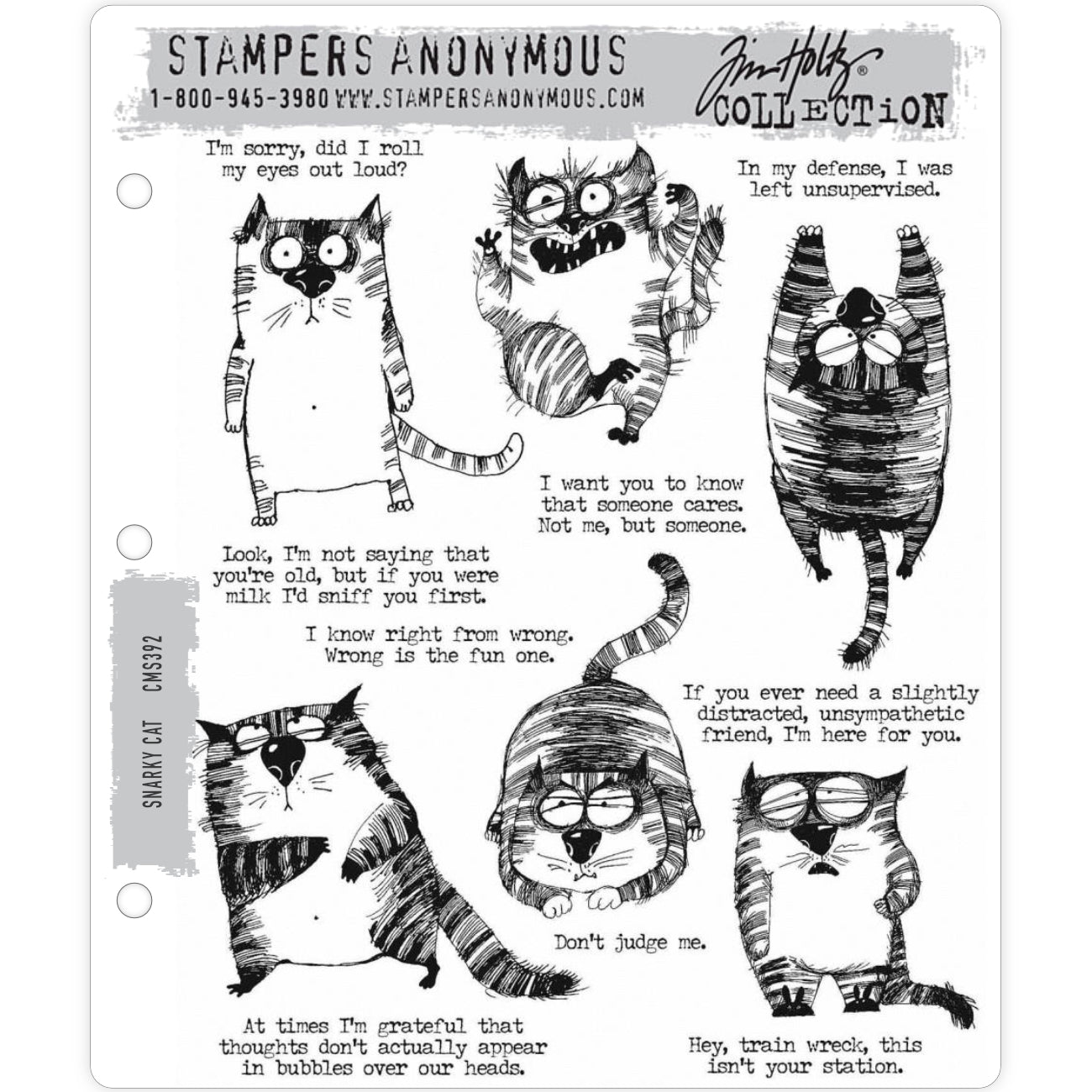 Tim Holtz Cling Stamps - Snarky Cat