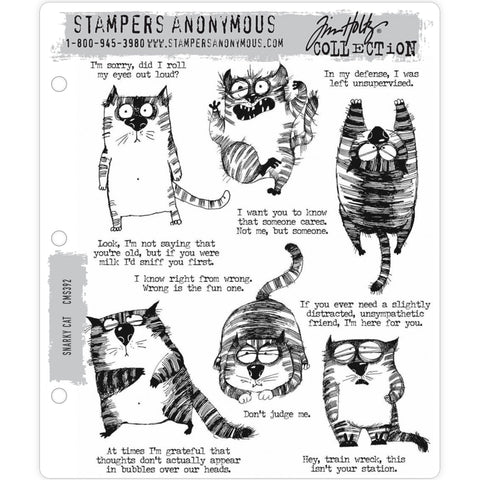 Tim Holtz Cling Stamps - Snarky Cat