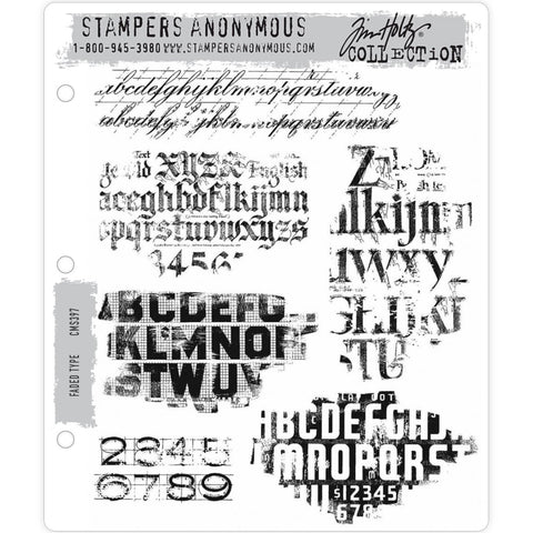 Faded Type - Tim Holtz Cling Stamps - made by Stampers Anonymous and Art Gone Wild
