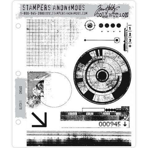 Grunge Set 1 - Tim Holtz Cling Stamps - made by Stampers Anonymous