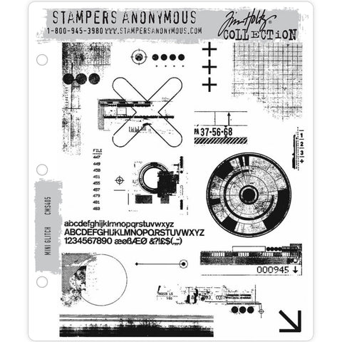 Mini Glitch - Tim Holtz Cling Stamps - made by Stampers Anonymous and Art Gone Wild