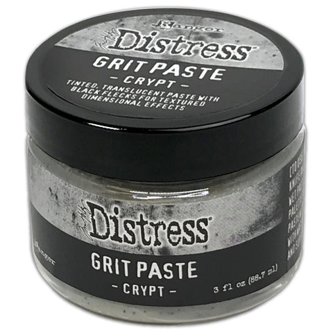 Crypt Grit Paste, Tinted Translucent - by Tim Holtz Distress ... dimensional texturised effect paste for mixed media and visual arts, in a 3 fl oz (88.7ml) jar. Made by Ranger.