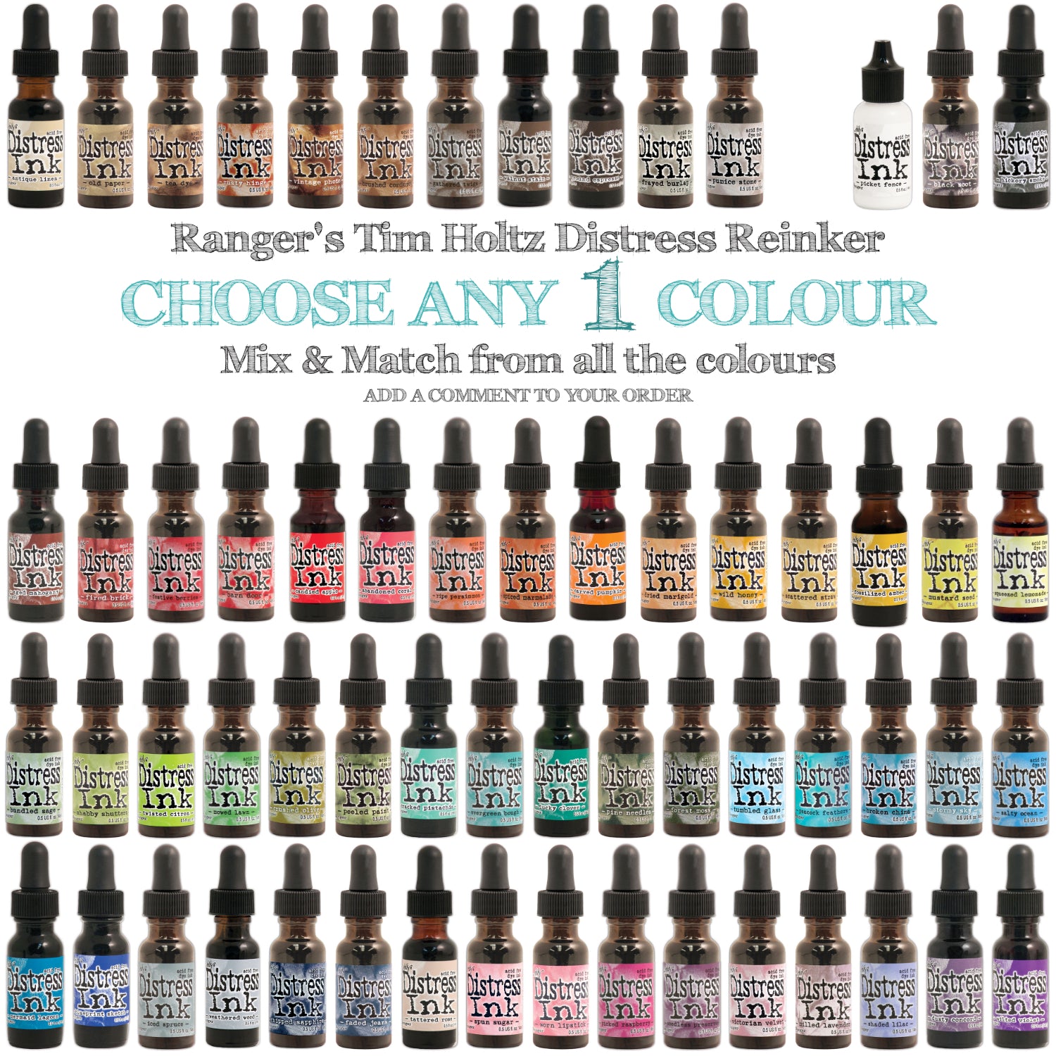 Reinkers and Refills Distress Ink from Tim Holtz and Ranger, full range available at Art by Jenny in Australia