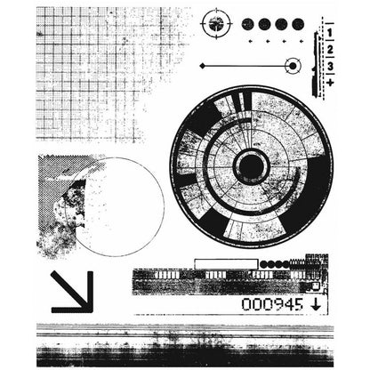 overview of Grunge Set 1 - Tim Holtz Cling Stamps - made by Stampers Anonymous and Art Gone Wild