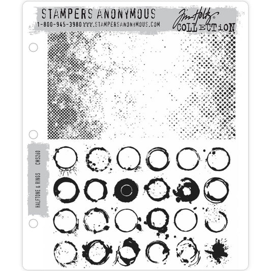 Halftone and Rings ... 2 rubber stamps by Tim Holtz (CMS260).