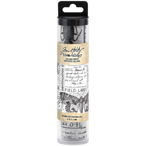 Entomology - Idea-Ology Collage Tissue Paper by Tim Holtz - packaged inside a cylinder