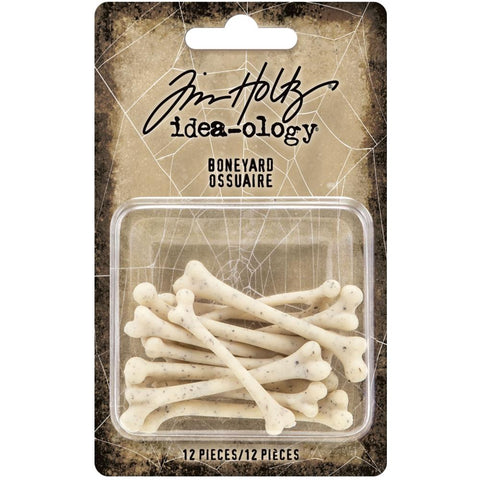 Boneyard - by Tim Holtz Idea-Ology - Miniature bones for Halloween fun! use for cardmaking, assemblage projects, off-the-page marvels and party decor. 