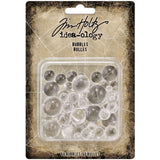 Bubbles ... by Tim Holtz Idea-Ology - Clear round beads with no holes (spheres, baubles) of varying sizes. Use for mixed media, assemblage projects, off-the-page marvels and party decor. Pack of 60 Bubbles.