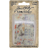 Linen Tape "Floral" - Idea-Ology by Tim Holtz ... 2 rolls of adhesive backed material displaying a vintage pattern. Each roll is 1" (25mm) wide and 3 yards (2.74m) long (TH94139).  These two rolls of beautiful strong, versatile adhesive backed linen fabric are perfect for binding books, fixing in pages and as decoration. 