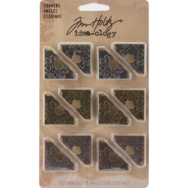 Corners ... by Tim Holtz Idea-Ology - Metal ornate adornments to decorate corners of book covers, canvas, boxes or photos