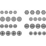 example of the embellishments in Tim Holtz Idea-Ology - Metal Hardware Heads 