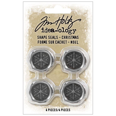 Shape Seals, Snowflakes - Metal Adornments ... by Tim Holtz Idea-Ology - Use for all kinds of Christmas and wintery themed cardmaking, mixed media, assemblage projects, off-the-page marvels and party decor. 4 (four) round pieces. 