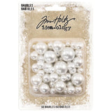 Tim Holtz Idea-Ology - Adornments - Pearl Baubles - 60 Beads